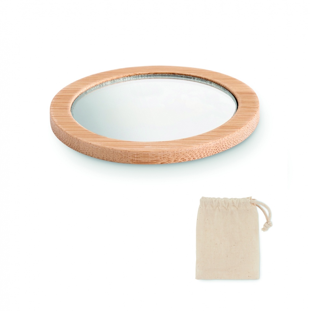 Logo trade promotional gifts picture of: Bamboo make-up mirror