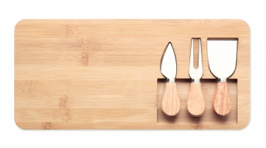 Logo trade business gifts image of: Bamboo Cheese board set Leipzig
