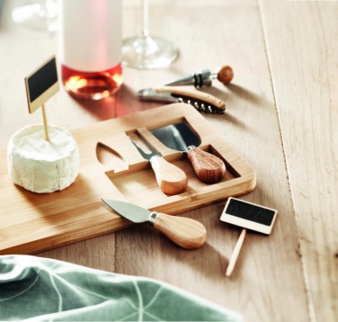 Logotrade promotional item picture of: Bamboo Cheese board set Leipzig