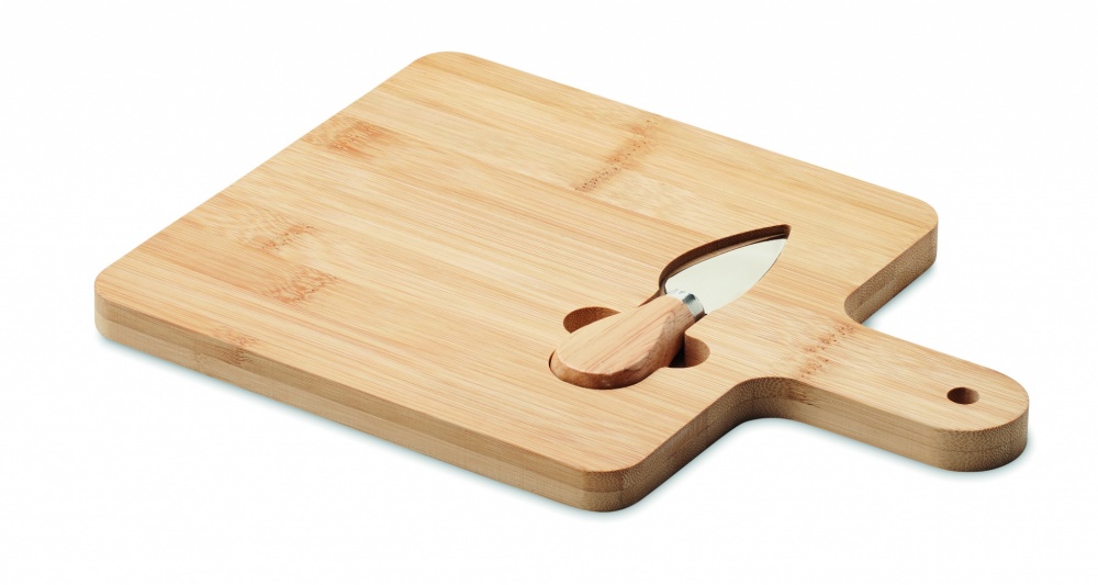 Logo trade promotional products image of: Cheese board set in bamboo Bremen
