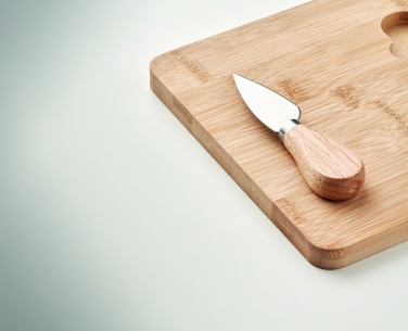 Logo trade advertising products image of: Cheese board set in bamboo Bremen