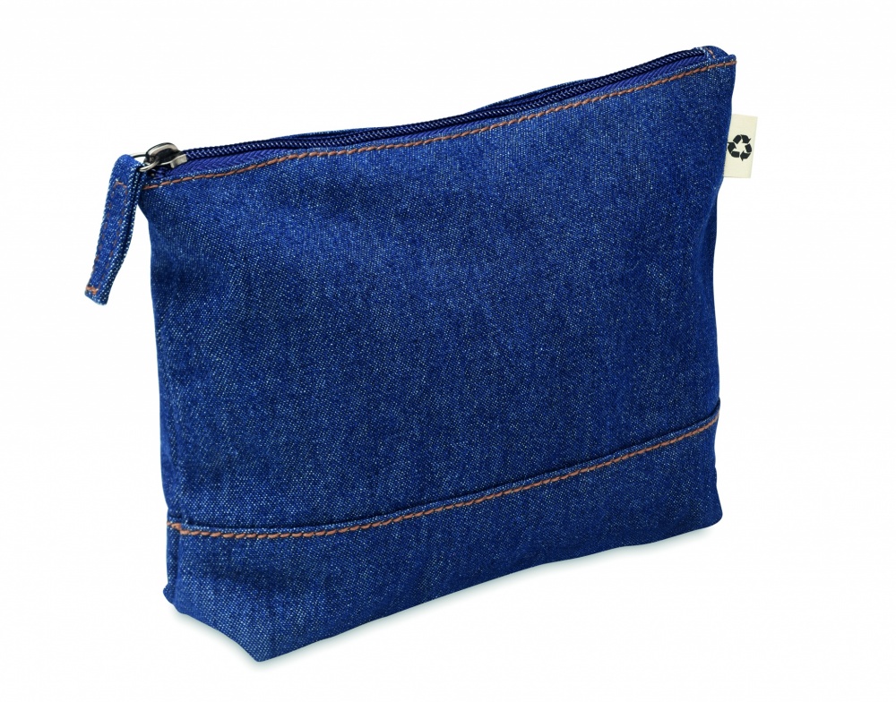 Logo trade advertising product photo of: Recycled denim cosmetic pouch