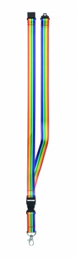 Logo trade business gift photo of: Rainbow RPET lanyard