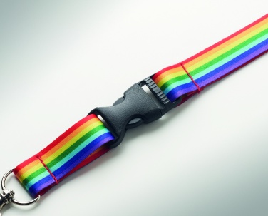 Logo trade corporate gift photo of: Rainbow RPET lanyard