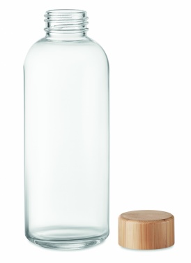 Logo trade corporate gifts picture of: Glass bottle 650ml bamboo lid