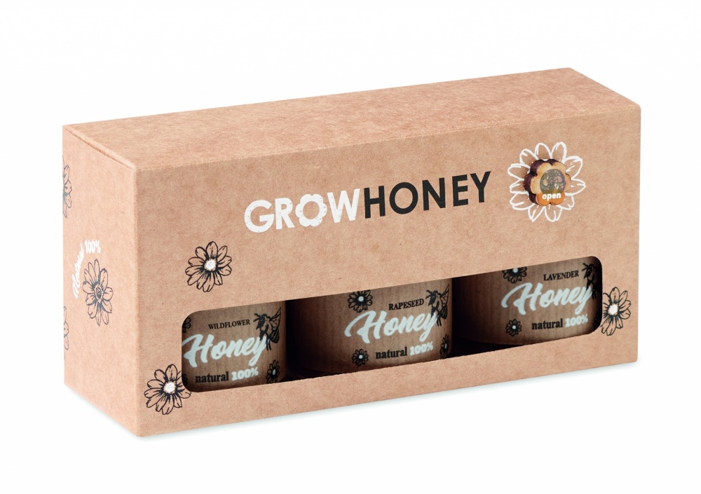 Logo trade promotional gifts picture of: Set of 3 wildflower honey