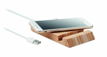 Logotrade advertising products photo of: Bamboo wireless charger  10W ODOS