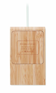 Logo trade business gift photo of: Bamboo wireless charger  10W ODOS