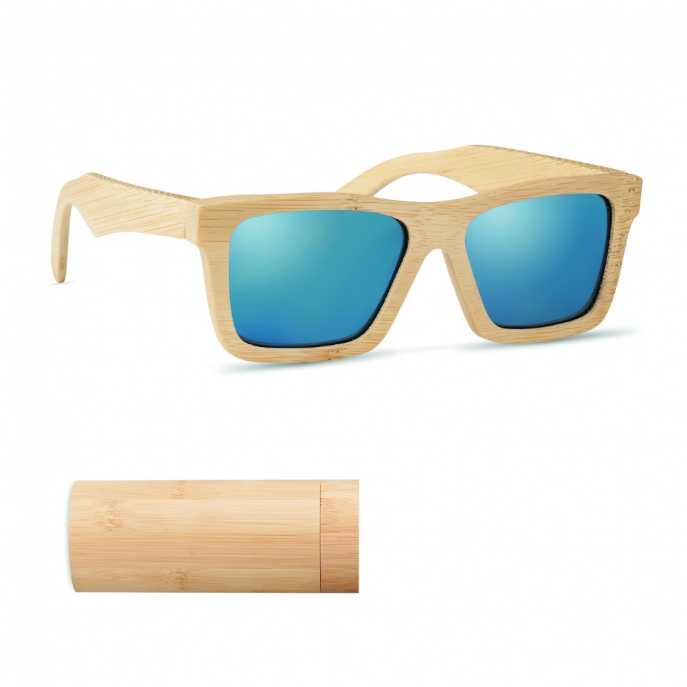 Logotrade promotional item picture of: Sunglasses and case in bamboo KEILA