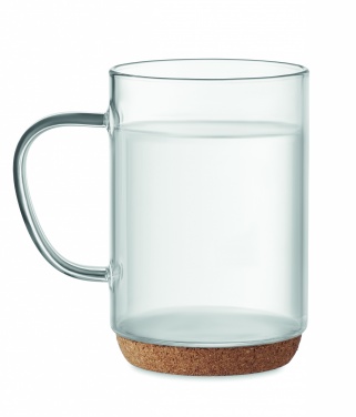 Logotrade promotional giveaways photo of: Glass mug 400ml with cork base