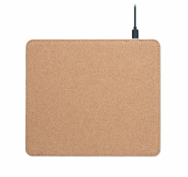 Logo trade promotional item photo of: Cork mouse mat charger 15W