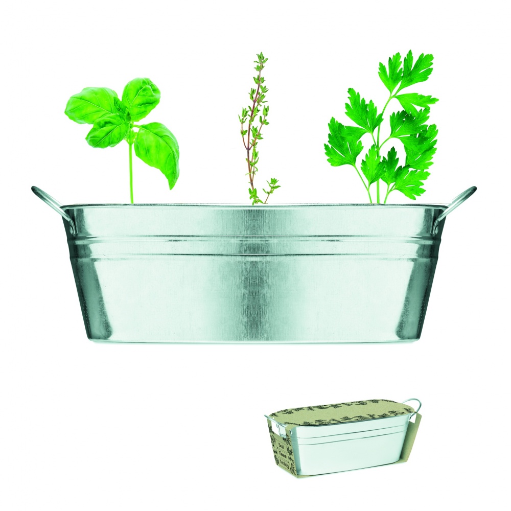 Logotrade corporate gift image of: Zinc tub with 3 herbs seeds