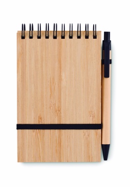 Logotrade advertising product image of: A6 bamboo notepad with pen SONORABAM