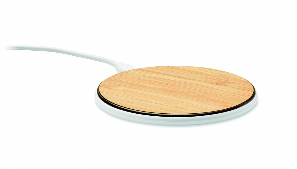 Logotrade promotional merchandise image of: Bamboo wireless charger 10W