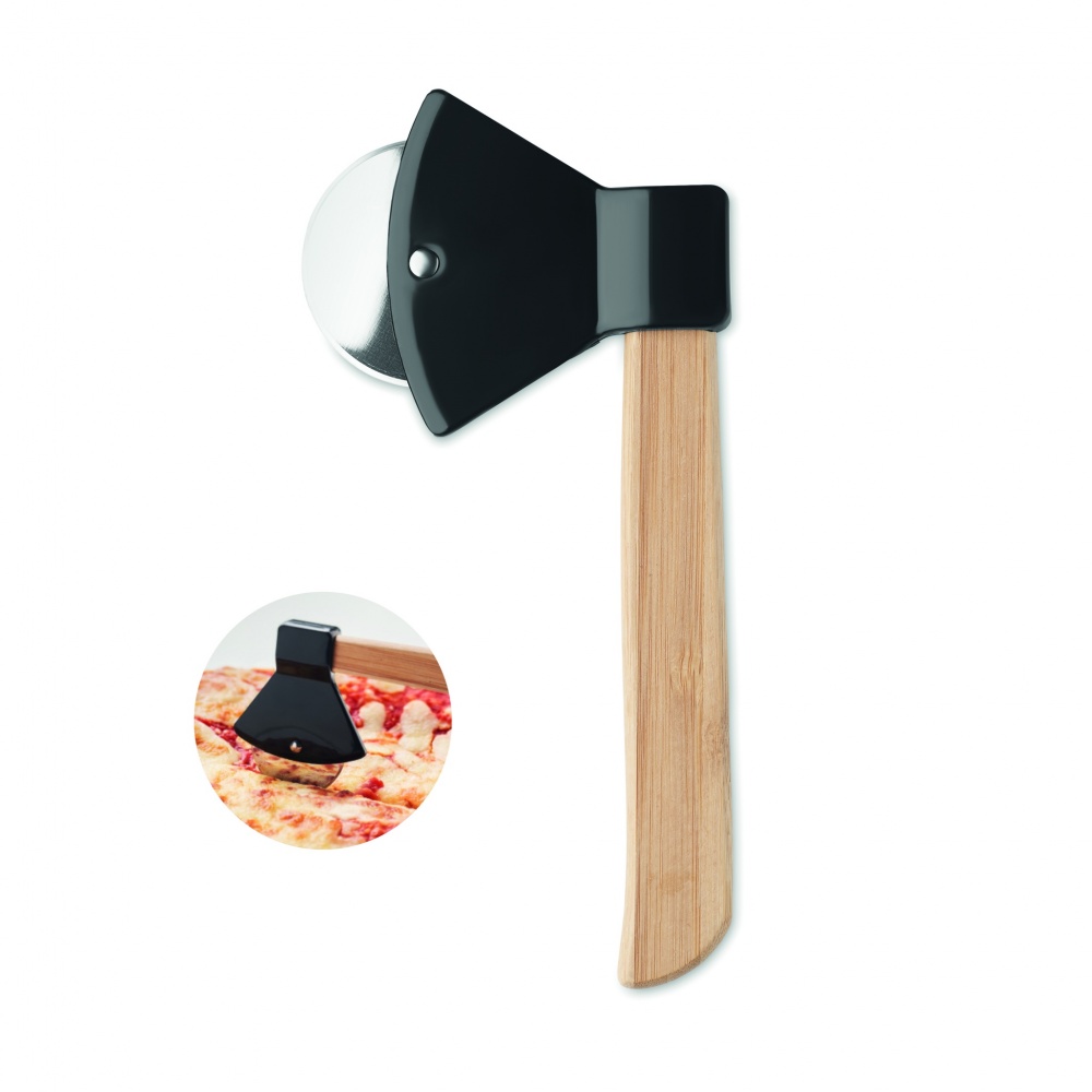 Logo trade advertising products image of: Pizza cutter bamboo handle