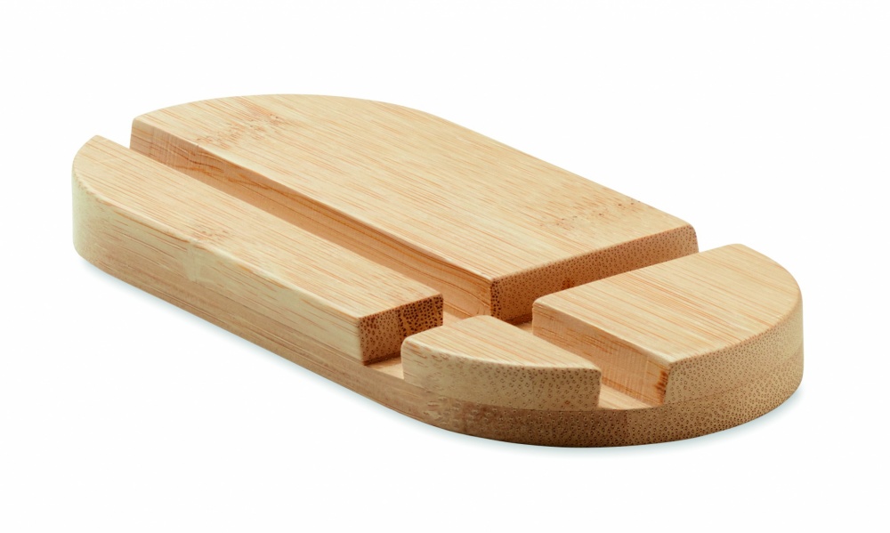 Logo trade promotional products image of: Bamboo tablet/smartphone stand
