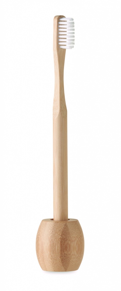 Logotrade advertising product picture of: Bamboo tooth brush with stand