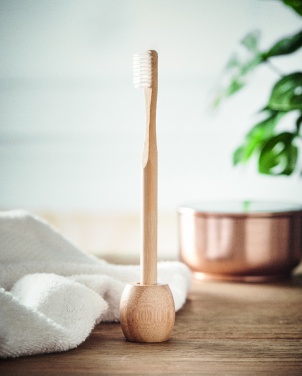 Logo trade business gifts image of: Bamboo tooth brush with stand