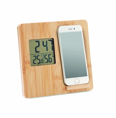 Logotrade promotional giveaway image of: Bamboo weather station 10W