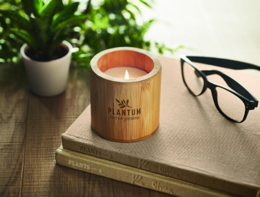 Logo trade promotional merchandise photo of: Plant based wax candle 160 gr