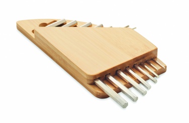 Logo trade business gift photo of: Hex key set in bamboo