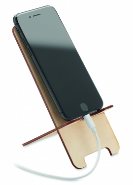 Logo trade promotional giveaways image of: Birch Wood phone stand