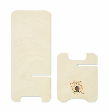Logo trade promotional item photo of: Birch Wood phone stand
