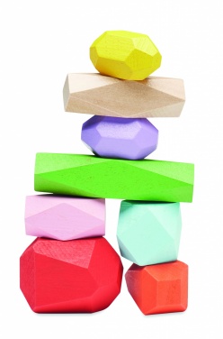 Logotrade promotional item image of: 8 stacking wood rocks in pouch