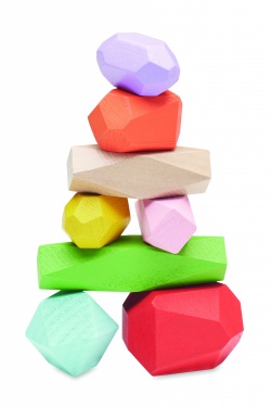 Logotrade promotional giveaway image of: 8 stacking wood rocks in pouch
