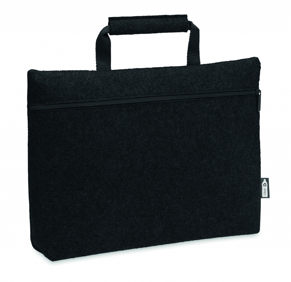 Logo trade corporate gifts image of: RPET felt zippered laptop bag