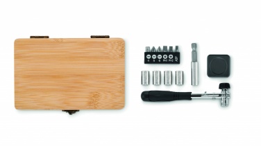Logotrade promotional merchandise photo of: 13 piece tool set, bamboo case