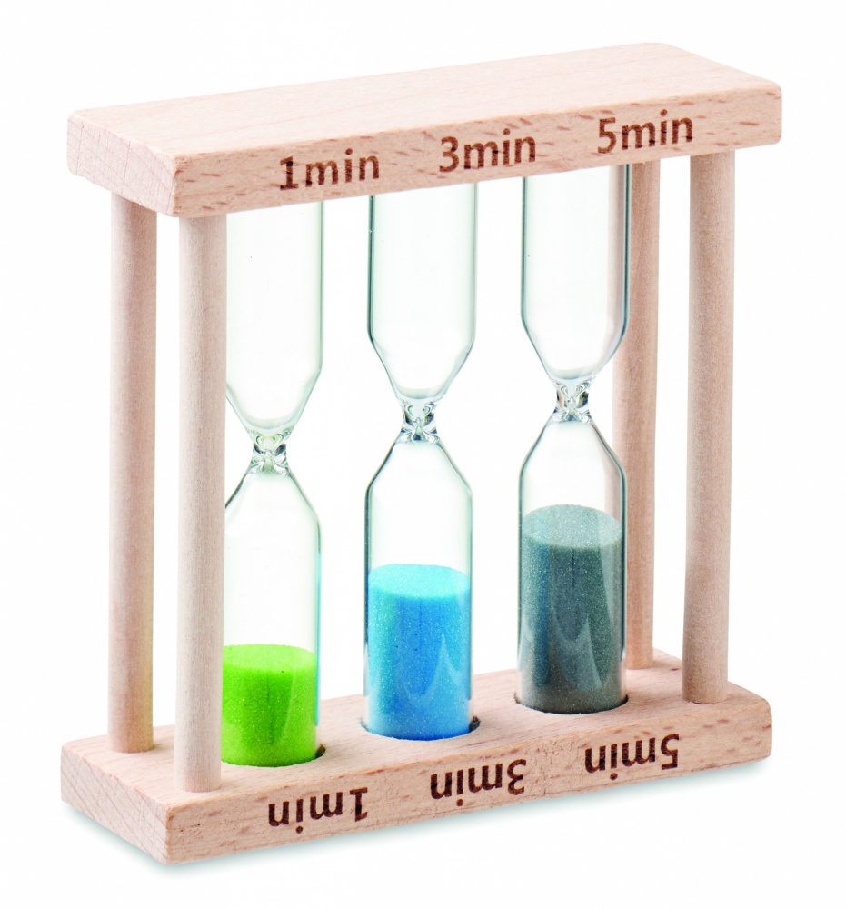 Logotrade promotional item image of: Set of 3 wooden sand timer