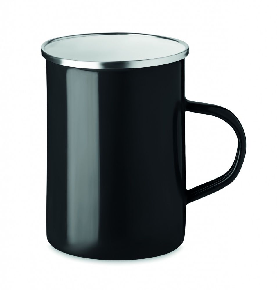 Logo trade promotional giveaways image of: Metal mug with enamel layer