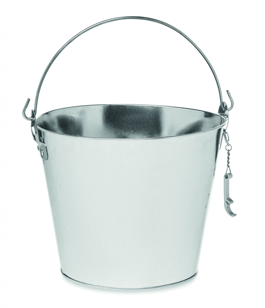 Logo trade promotional giveaways image of: Metal beer bucket 4L