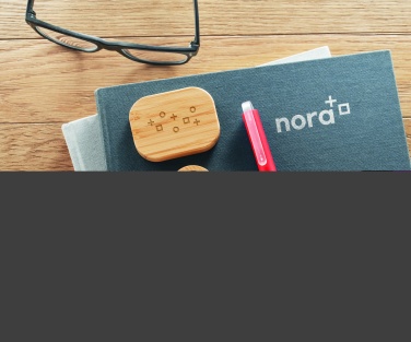 Logo trade promotional products image of: TWS earbuds in bamboo case