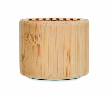 Logo trade corporate gifts picture of: Round bamboo wireless speaker