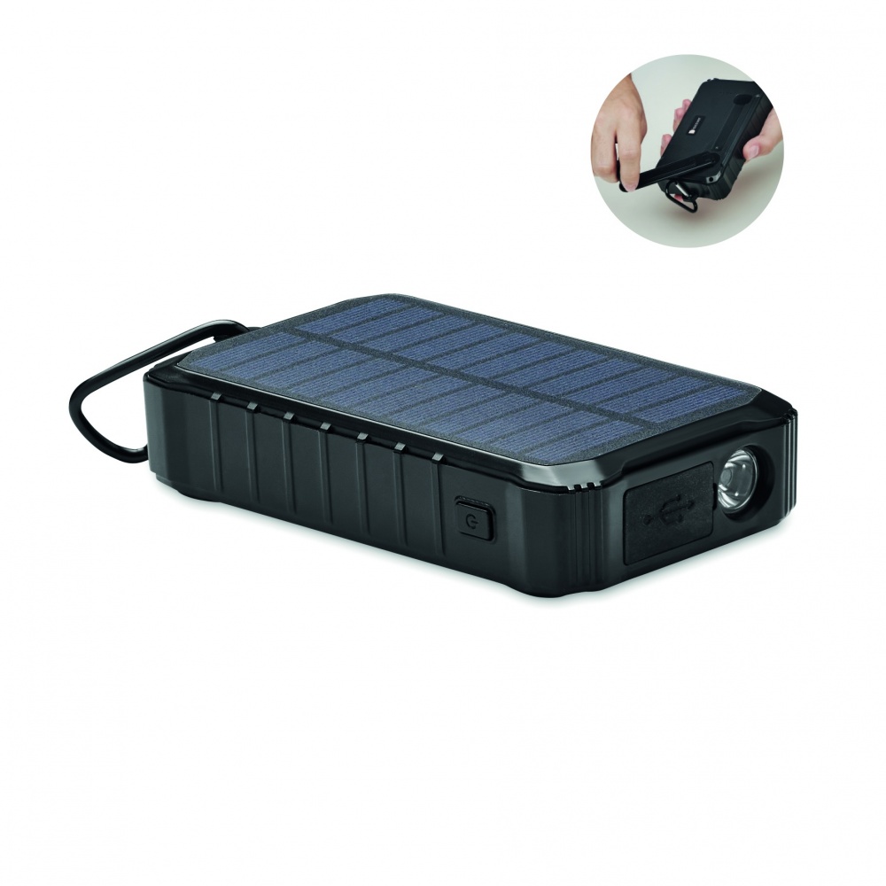 Logo trade promotional products image of: 8000 mAh solar dynamo charger