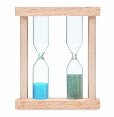 Logotrade promotional gift picture of: Set of 2 wooden sand timers