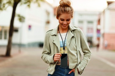 Logo trade promotional merchandise picture of: RPET Phone holder lanyard