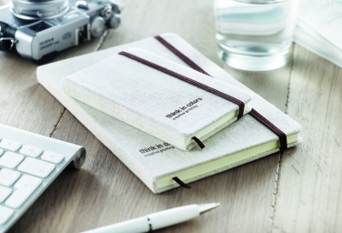 Logo trade corporate gift photo of: A6 canvas notebook lined