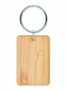 Logotrade promotional giveaways photo of: Rectangular bamboo key ring Riihimäki