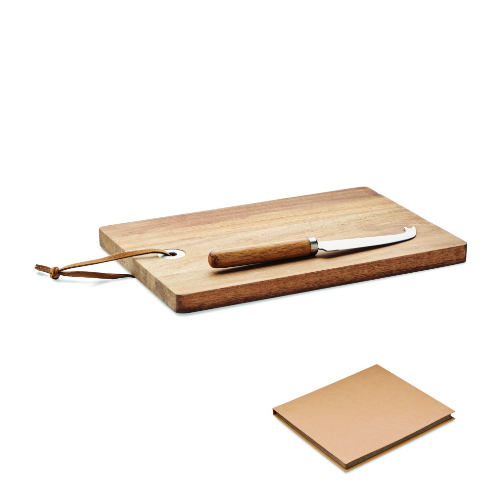 Logo trade promotional gifts picture of: Acacia wood cheese board set Hannover