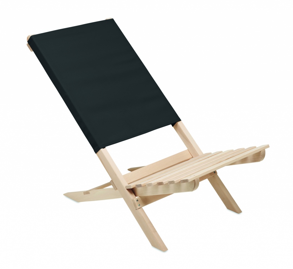 Logo trade promotional giveaways picture of: Foldable wooden beach chair