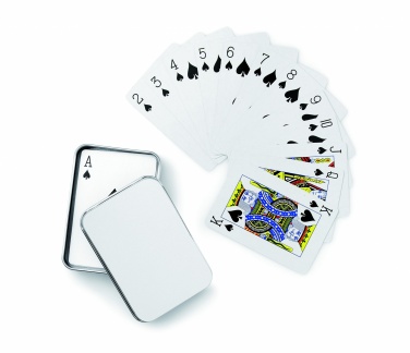 Logo trade promotional giveaways image of: Playing cards in tin box