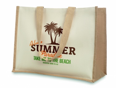 Logo trade business gifts image of: Jute and canvas shopping bag