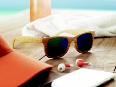 Logo trade corporate gifts image of: Wooden look sunglasses MAARDU