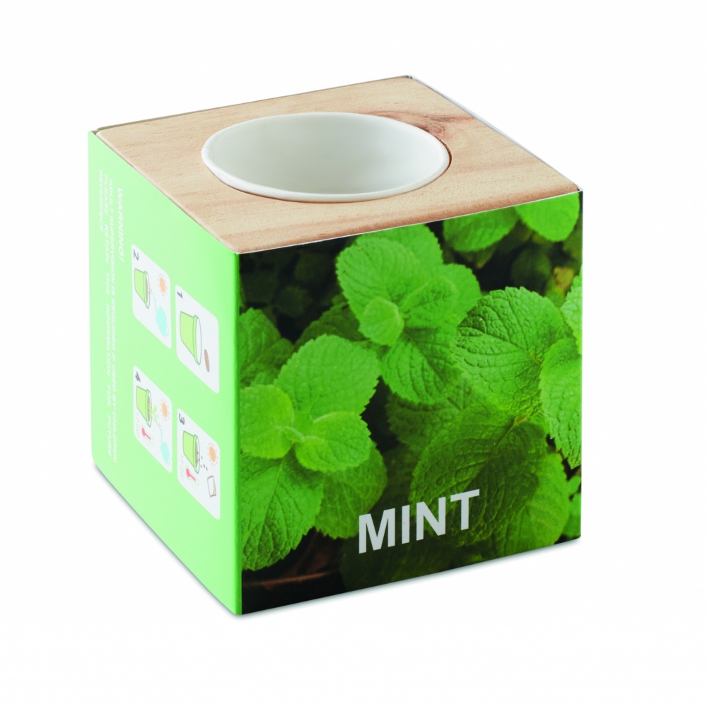 Logotrade advertising product picture of: Herb pot wood "MINT"