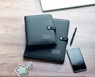 Logo trade business gifts image of: A4 folder w/wireless charger5W