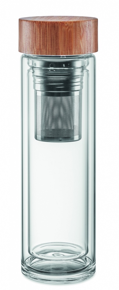 Logotrade promotional gift image of: Double wall glass bottle 400ml München