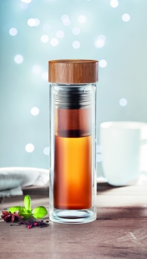 Logotrade business gift image of: Double wall glass bottle 400ml München